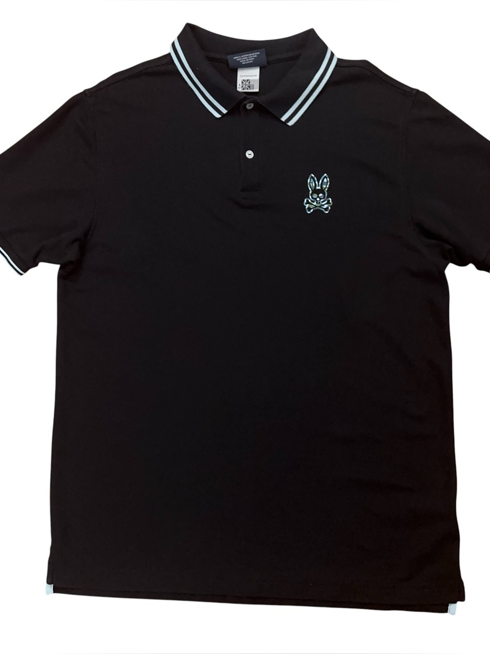 Psycho Bunny Polo Shirt Mens Size XLT Short Sleeve Pique Pima Cotton Black